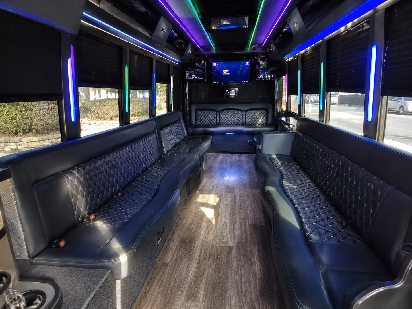 burlington 15 passenger party bus interior