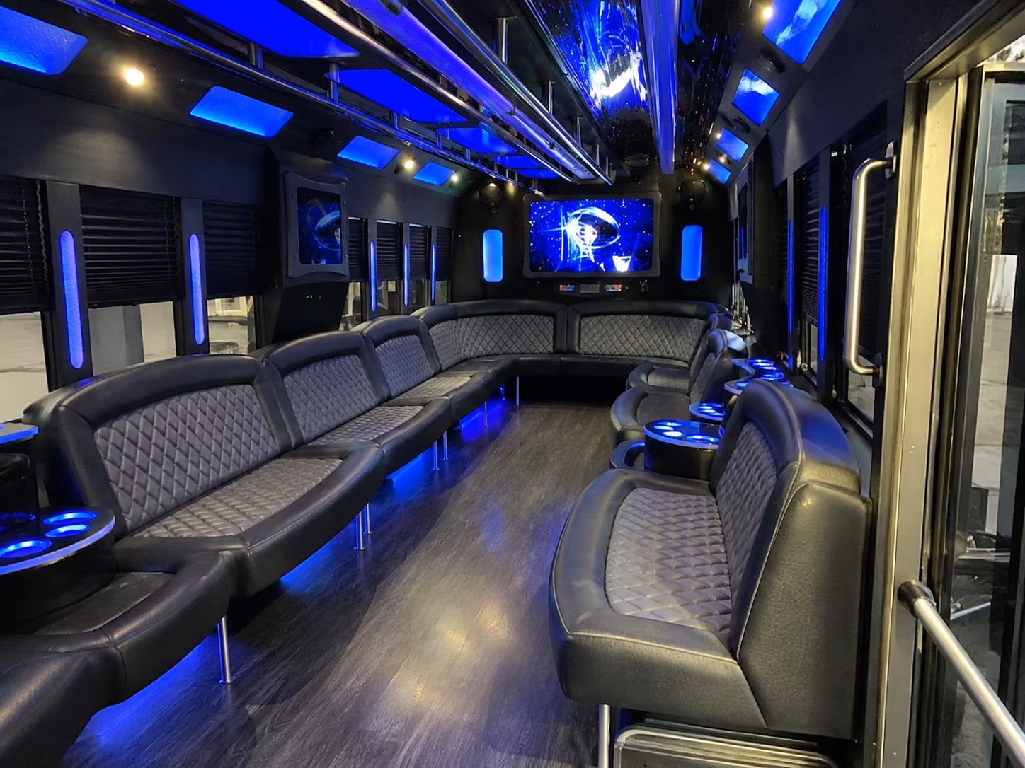 burlington 28 passenger party bus interior