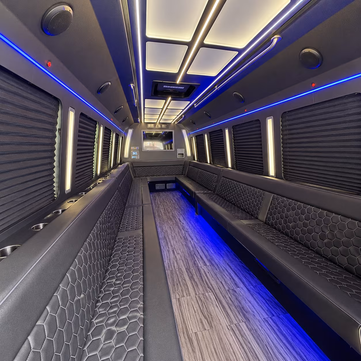 burlington 30 passenger party bus interior
