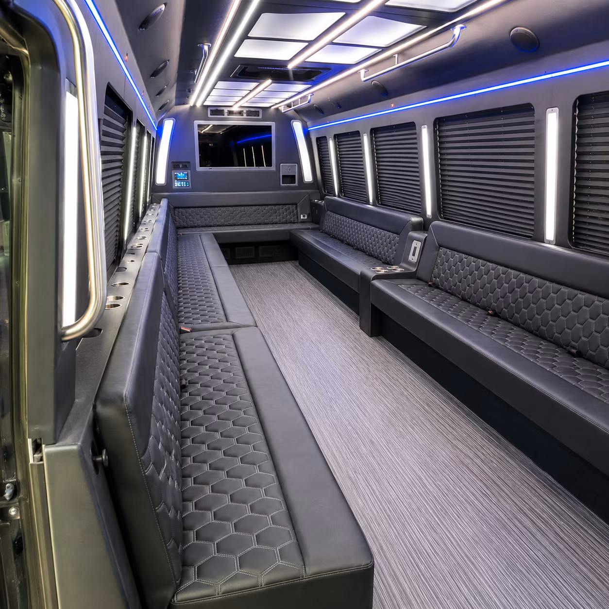burlington 40 passenger party bus interior