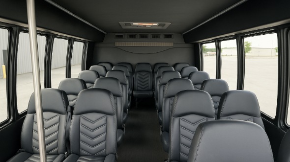 Interior of Charter Bus Company Burlington's 15 Passenger Minibus in Burlington