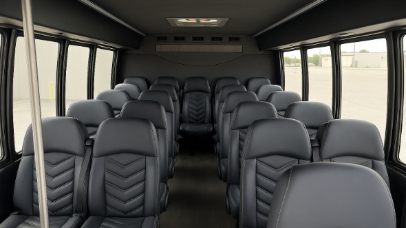 Interior of Charter Bus Company Burlington's 18 Passenger Minibus in Burlington