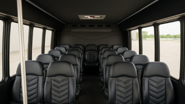 Interior of Charter Bus Company Burlington's 20 Passenger Mini bus in Burlington