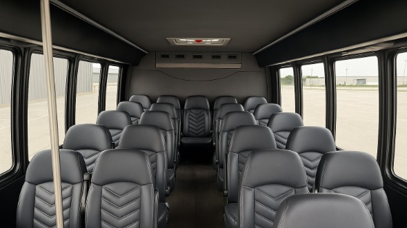Interior of Charter Bus Company Burlington's 30 Passenger Minibus in Burlington