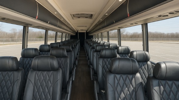 Interior of Charter Bus Company Greensboro's 50 Passenger Charter Bus in Greensboro