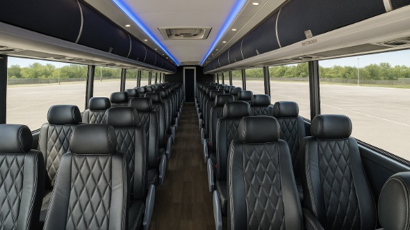 Interior of Charter Bus Company Burlington's 56 Passenger Charter Bus in Burlington