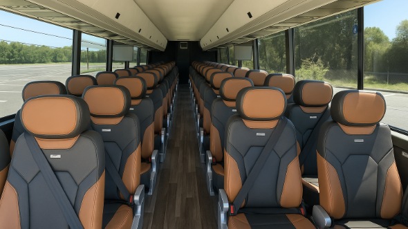 burlington 54 passenger charter bus inside