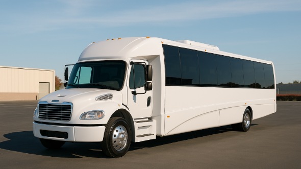 Exterior of Charter Bus Company Burlington's Party Bus in Burlington