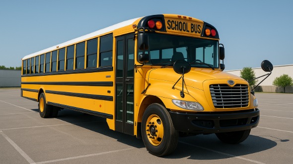 Exterior of Charter Bus Company Burlington's School Bus in Burlington