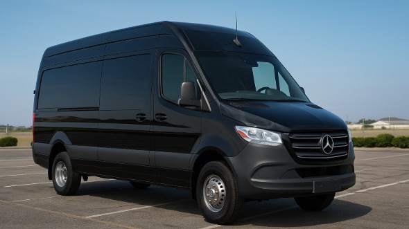 Exterior of Charter Bus Company Burlington's Sprinter Limo in Burlington
