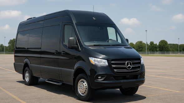 Exterior of Charter Bus Company Burlington's Sprinter Van Rental With Driver in Burlington